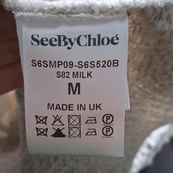 SEE BY CHLOE Women’s Lace Pullover Sweater Milk Color Size Medium - Picture 11 of 13